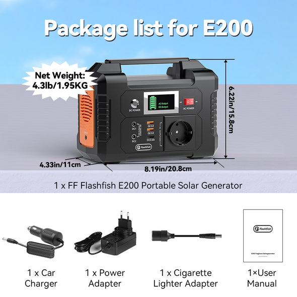 Flashfish 230V AC 200W Portable Power Station